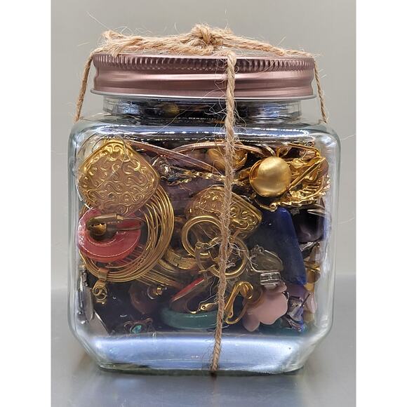 2lb 4oz Jar of Matching Earrings Vintage to Now Clip On & Post Lot (B) - Picture 3 of 5